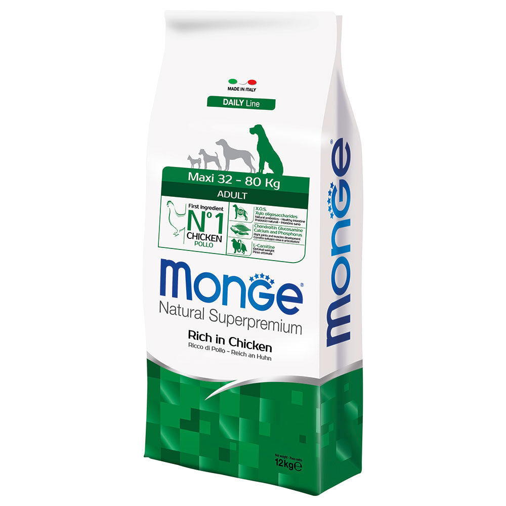 Monge 12kg Maxi Adult Ricco di Pollo Monge 12kg Maxi Adult Ricco di Pollo